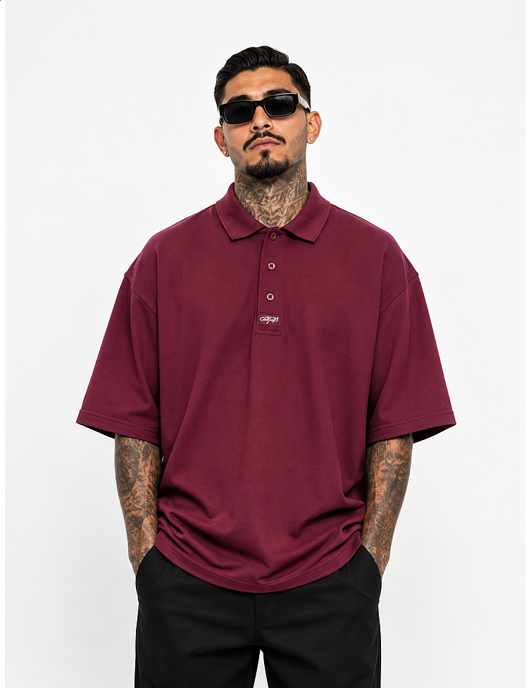 500 S/S Pique Solid Color Polo: Burgundy